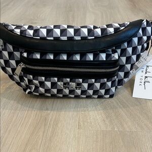 Nicole Miller Sling Crossbody Black and White Bag